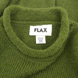 FLAX Small Fern Green Mohair Rolled Neck Sweater